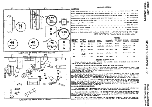 Silvertone Order= 57K 4619 Ch= 101.478; Sears, Roebuck & Co. (ID = 643262) Radio