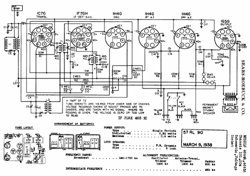 Silvertone Order= 57H 4644 or 57HM 4645 Ch= 101.504; Sears, Roebuck & Co. (ID = 644235) Radio