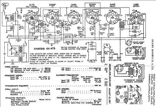 Silvertone Order= 57FM 4646 or 4647 Ch= 101.473; Sears, Roebuck & Co. (ID = 641898) Radio