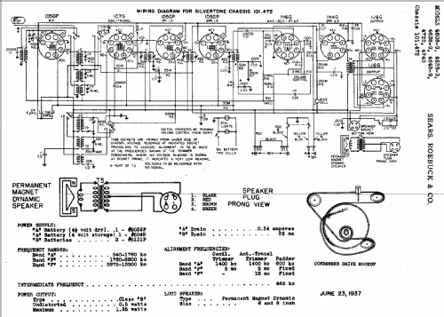 Silvertone Order= 57FM 4648 or 4649 Ch= 101.472; Sears, Roebuck & Co. (ID = 668442) Radio