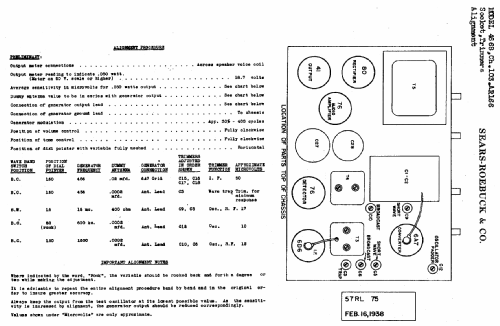 Silvertone Order= 4668 Ch= 103.AR166; Sears, Roebuck & Co. (ID = 644562) Radio