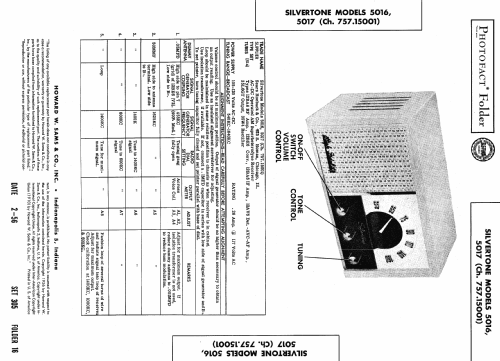 Silvertone 5016 Ch= 757.15001 Order= 57K 5016; Sears, Roebuck & Co. (ID = 449792) Radio