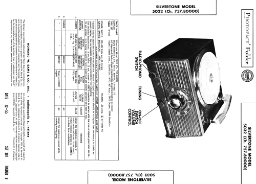 Silvertone 5032 Ch= 757.80000; Sears, Roebuck & Co. (ID = 2687146) Radio