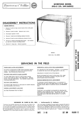 Silvertone 5115-2 Ch= 549.16005; Sears, Roebuck & Co. (ID = 2751766) Television