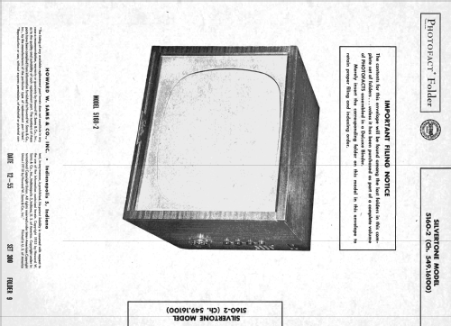 Silvertone 5160-2 Ch= 549.16100; Sears, Roebuck & Co. (ID = 2683425) Television