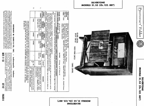 Silvertone 51 Ch= 132.887; Sears, Roebuck & Co. (ID = 444945) Radio