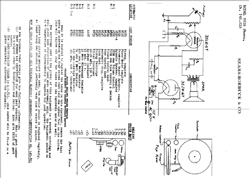 Silvertone Order= 57K 5815 Ch= 145.815; Sears, Roebuck & Co. (ID = 675636) R-Player