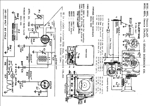 Silvertone Order= 57H 5833 Ch= 138.907; Sears, Roebuck & Co. (ID = 692217) R-Player