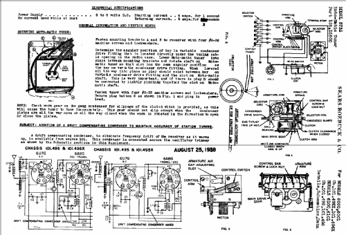 Silvertone Auto Radio Order= 57K 6000 Ch= 101.495X; Sears, Roebuck & Co. (ID = 680623) Car Radio