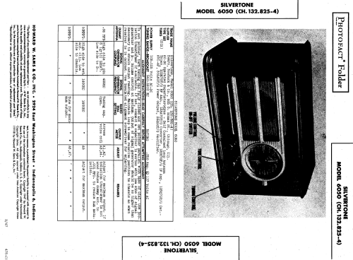 Silvertone 6050 Ch= 132.825-4; Sears, Roebuck & Co. (ID = 826807) Radio