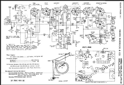 Silvertone 6092 Ch= 101.672-1B; Sears, Roebuck & Co. (ID = 480607) Radio