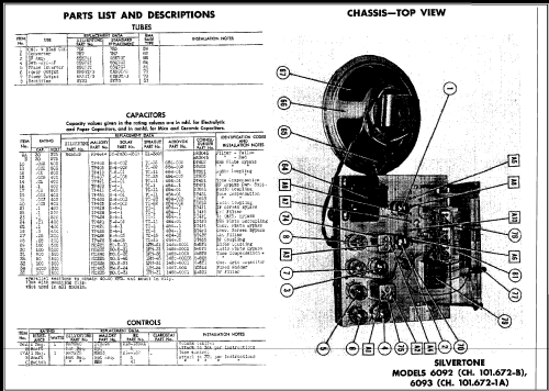 Silvertone 6092 Ch= 101.672-1B; Sears, Roebuck & Co. (ID = 480613) Radio