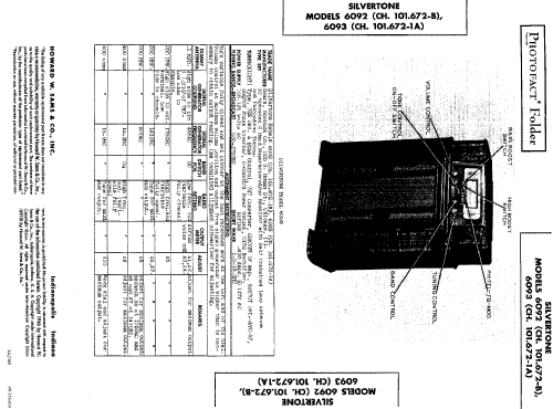 Silvertone 6092 Ch= 101.672-1B; Sears, Roebuck & Co. (ID = 480616) Radio