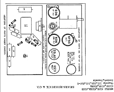 Silvertone Order= 57K 6102 Ch= 101.526; Sears, Roebuck & Co. (ID = 654128) Radio