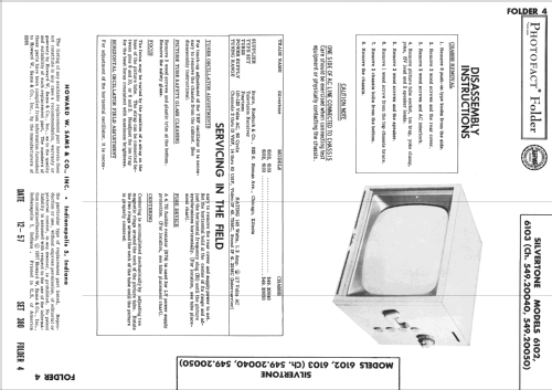 Silvertone 6102 Ch= 549.20040; Sears, Roebuck & Co. (ID = 2478994) Télévision