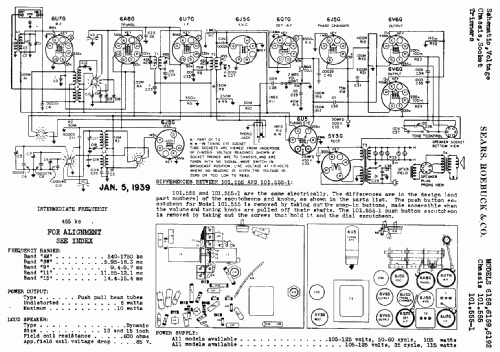 Silvertone 6158 Ch= 101.555,; Sears, Roebuck & Co. (ID = 676299) Radio