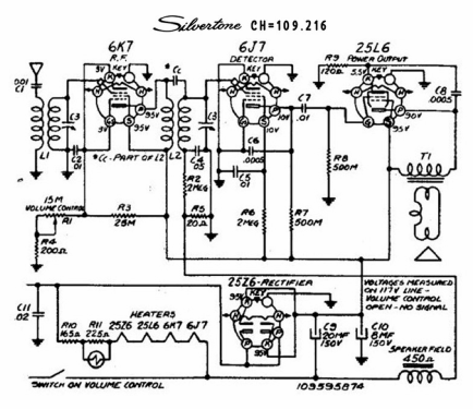 Silvertone 6195 Ch= 109.216; Sears, Roebuck & Co. (ID = 3063325) Radio