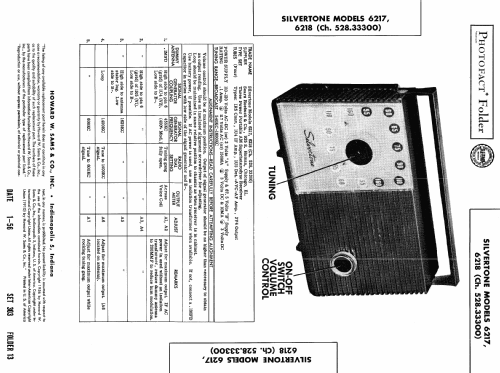 Silvertone 6216 Ch= 528.33300 Order=75H U6216; Sears, Roebuck & Co. (ID = 1439982) Radio