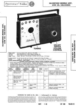 Silvertone 6217 Ch= 528.33300 Order=57H U6217; Sears, Roebuck & Co. (ID = 2701948) Radio