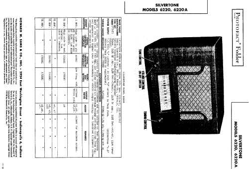 Silvertone 6220A Ch= 101.801-1A; Sears, Roebuck & Co. (ID = 481000) Radio