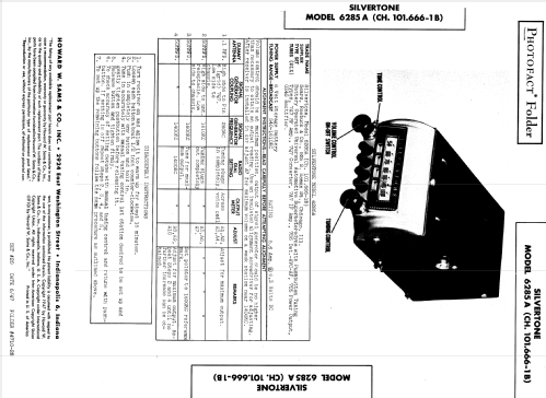 Silvertone 6285A ; Sears, Roebuck & Co. (ID = 840428) Car Radio