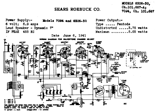 Silvertone 6306-3G Ch= 101.667-A; Sears, Roebuck & Co. (ID = 691948) Car Radio