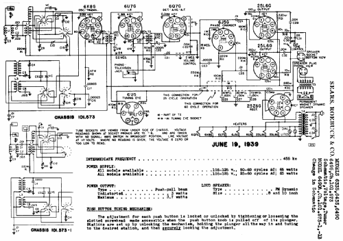 Silvertone Order= 57DM 6335 Ch= 101.573; Sears, Roebuck & Co. (ID = 656997) Radio