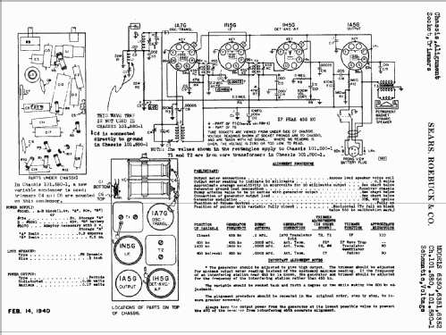 Silvertone Order= 57D 6351 Ch= 101.580; Sears, Roebuck & Co. (ID = 656896) Radio