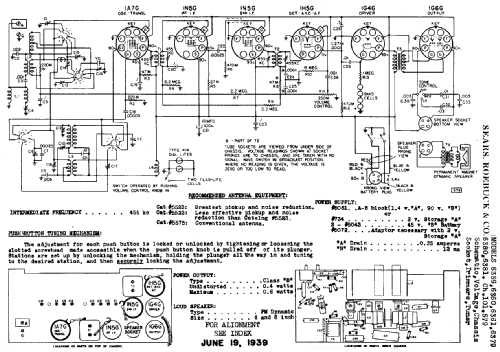 Silvertone Order= 57D 6359 Ch= 101.579; Sears, Roebuck & Co. (ID = 656568) Radio