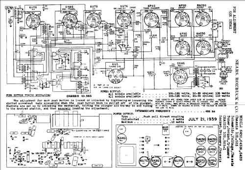 Silvertone Order= 57EM 6438 Ch= 101.583; Sears, Roebuck & Co. (ID = 661831) Radio