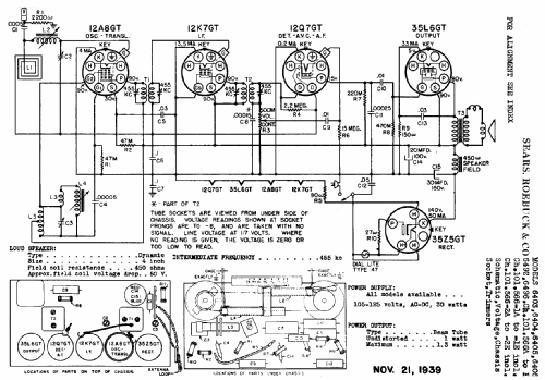 Silvertone 6492 Ch= 101.566 to ; Sears, Roebuck & Co. (ID = 659749) Radio