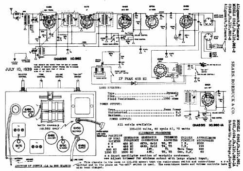 Silvertone 6494 Ch= 110.982-1A; Sears, Roebuck & Co. (ID = 678672) Radio