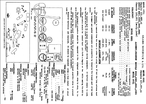 Silvertone Order= 57F 6551 Ch= 101.620; Sears, Roebuck & Co. (ID = 680378) Radio