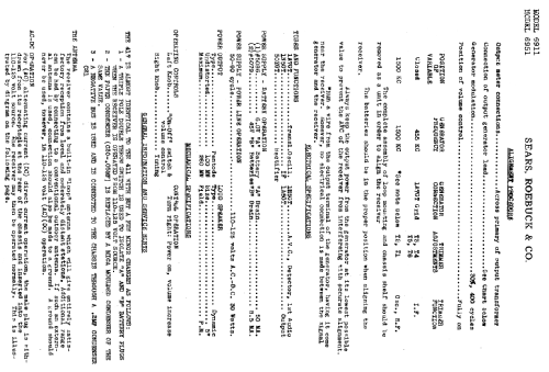 Silvertone 6911 Ch= 110.417; Sears, Roebuck & Co. (ID = 693676) Radio