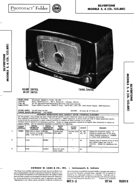 Silvertone 6 Ch= 132.881 Order=57K 06; Sears, Roebuck & Co. (ID = 2954402) Radio