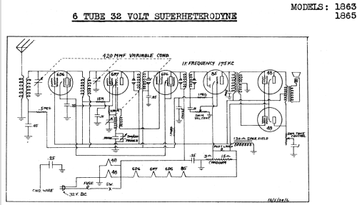 Silvertone 1865 6-Tube Battery Console Order= 57H 1865; Sears, Roebuck & Co. (ID = 1286464) Radio