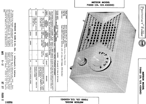 Silvertone 7000 Ch= 132.42000 Order=57D 7000; Sears, Roebuck & Co. (ID = 530581) Radio