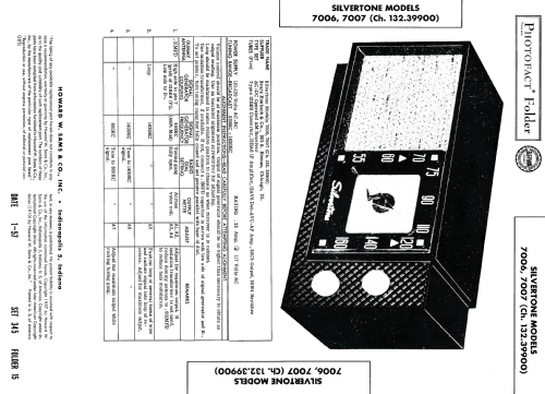 Silvertone 7006 Ch= 132.39900; Sears, Roebuck & Co. (ID = 1783151) Radio