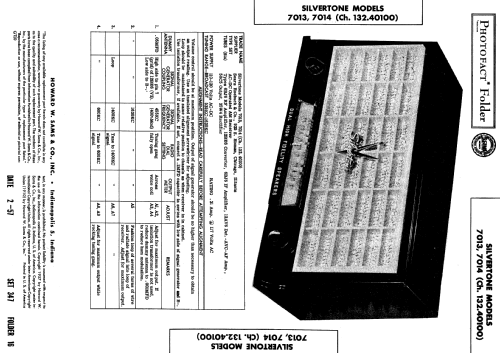Silvertone Dual High Fidelity Speakers 7014 ; Sears, Roebuck & Co. (ID = 535503) Radio