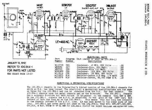 Silvertone 7032 Ch= 100.381-1; Sears, Roebuck & Co. (ID = 609585) Radio