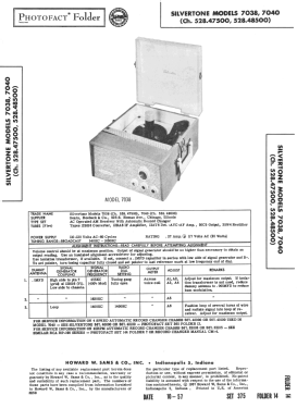 Silvertone 7040 Ch= 528.48500; Sears, Roebuck & Co. (ID = 3055930) Radio