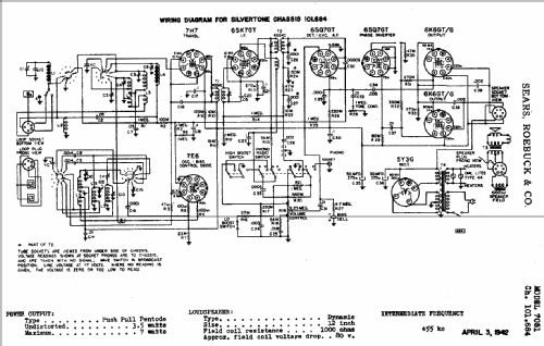 Silvertone 7051 Ch= 101.684; Sears, Roebuck & Co. (ID = 663841) Radio