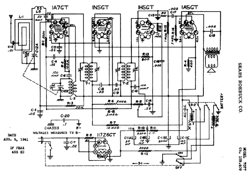 Silvertone 7077 Ch= 109.409; Sears, Roebuck & Co. (ID = 693525) Radio