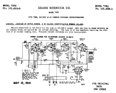 Silvertone 7079 Ch= 101.620-3; Sears, Roebuck & Co. (ID = 689891) Radio