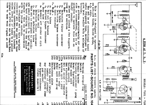 Silvertone 7121 ; Sears, Roebuck & Co. (ID = 1286491) Radio