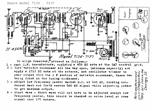 Silvertone 7136 ; Sears, Roebuck & Co. (ID = 620125) Radio