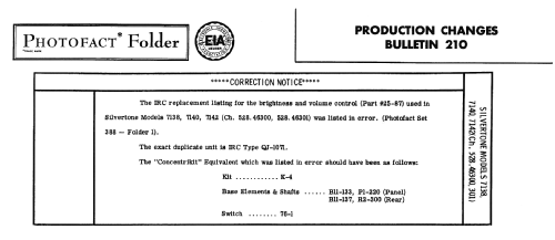 Silvertone 7138 Ch= 528.46301; Sears, Roebuck & Co. (ID = 2615729) Television