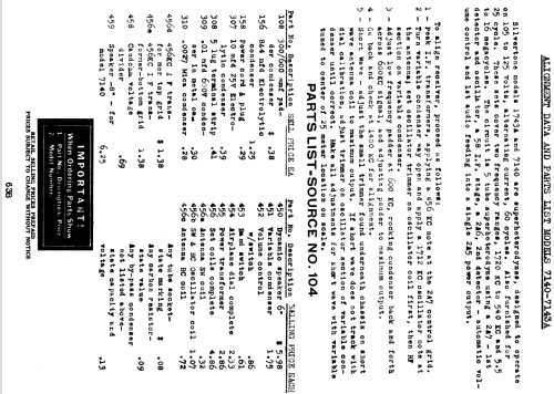 Silvertone 7143A ; Sears, Roebuck & Co. (ID = 1312058) Radio