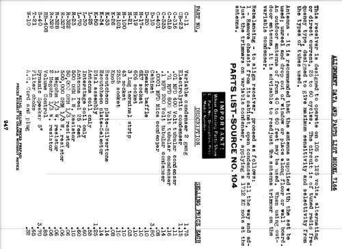 Silvertone 7166 ; Sears, Roebuck & Co. (ID = 1308441) Radio