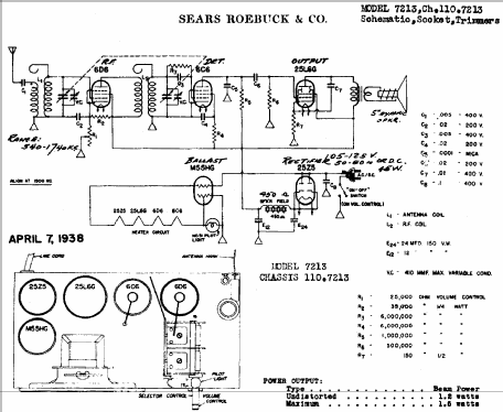 Silvertone 7213 Ch= 110.7213; Sears, Roebuck & Co. (ID = 649258) Radio